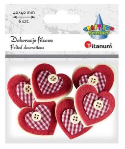 Opakowanie Filcowe serca 3D 6szt