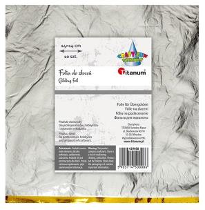 Opakowanie Folia do złoceń srebrna arkusz 14x14cm 10szt