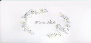 Opakowanie Karnet Ślub DL S32 - Ptaki