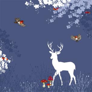 Opakowanie Karnet Swarovski kwadrat CL3407 Jeleń i ptaszki