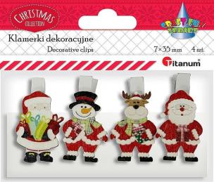 Opakowanie Klamerki drewniane z dekorem 4szt