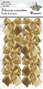 Opakowanie Kokarda materiałowa 50mm 12szt złota