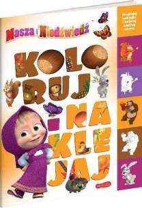 Okładka książki Masza i Niedźwiedź. Koloruj i naklejaj
