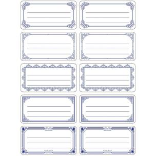 Opakowanie Naklejki etykiety biało niebieskie 240szt