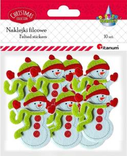 Opakowanie Naklejki filcowe 3D bałwanki 10szt