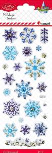 Opakowanie Naklejki wypukłe płatki śniegu 23szt.