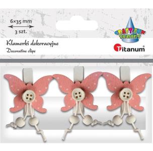 Opakowanie Ozdoba drewniana Klamerki z motylami 3szt