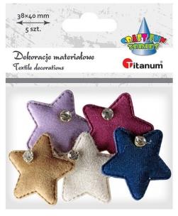 Opakowanie Ozdoba materiałowa Gwiazdki z krysztakiem mix 5szt