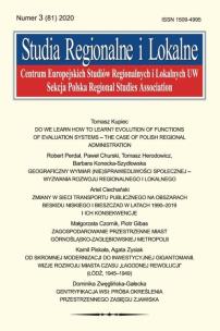 Opakowanie Studia Regionalne i Lokalne 2020/3 (81)
