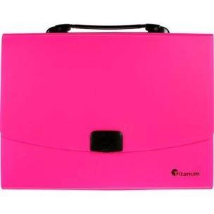 Opakowanie Teczka A4 z rączką 12 przegródek fluo różowa