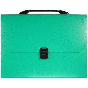 Opakowanie Teczka A4 z rączką 12 przegródek wzory zielona