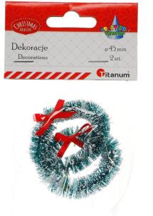 Opakowanie Wianek plastikowy 45mm zielony z kokardką 2szt.