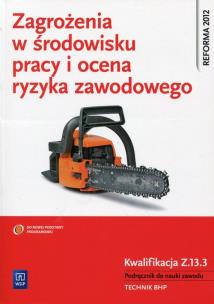 Okładka książki Zagrożenia w środowisku pracy i ocena ryzyka zawodowego Podręcznik do nauki zawodu technik BHP Z.13.3