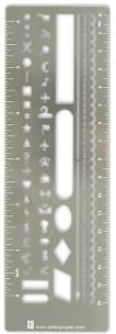 Opakowanie Zakładka metalowa z szablonem i linijką