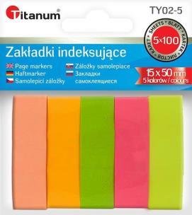 Opakowanie Zakładki indeksujące fluo 15x50mm 5x100 kartek