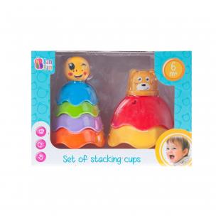 Zestaw kubeczków do układania. Wydawca: BamBam. Multiszop.pl Opakowanie Zestaw kubeczków do układania