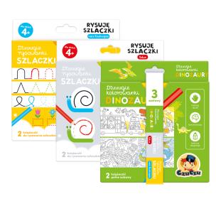 Zestaw rysowanek Dinozaury. Autor: Opracowanie zbiorowe. Multiszop.pl Okładka książki Zestaw rysowanek Dinozaury