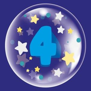 Opakowanie Balon 45cm dla chłopca cyfra 4 TUBAN