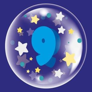 Opakowanie Balon 45cm dla chłopca cyfra 9 TUBAN