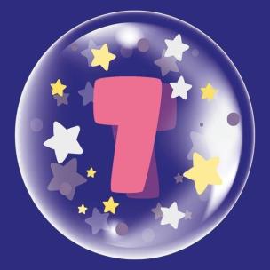 Opakowanie Balon 45cm dla dziewczynki cyfra 7 TUBAN