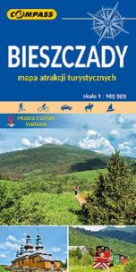 Okładka książki Bieszczady mapa atrakcji turystycznych