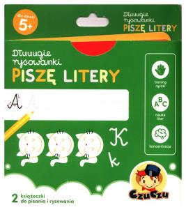 Dłuuugie rysowanki Piszę litery. Autor: Opracowanie zbiorowe. Multiszop.pl Okładka książki Dłuuugie rysowanki Piszę litery