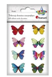 Opakowanie Drewniane motyle 3D guziki na piance mix 8szt
