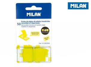 Opakowanie Indeksy transparentne Milan FLUO żółte 45 x 25 mm 50 szt.