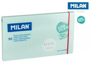 Opakowanie Karteczki samoprzylepne niebieski Milan super sticky pastel 127 x 76, 90 sztuk