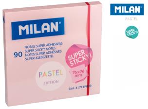 Opakowanie Karteczki samoprzylepne różowe Milan super sticky pastel 76 x 76, 90 sztuk
