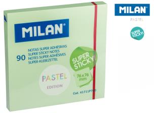 Opakowanie Karteczki samoprzylepne zielone Milan super sticky 76 x 76 90 sztuk