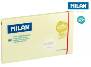 Opakowanie Karteczki samoprzylepne żółte Milan super sticky pastel 127 x 76, 90 sztuk