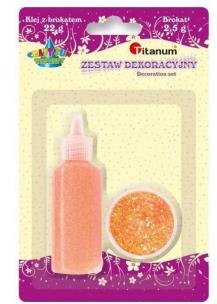 Opakowanie Klej z brokatem neonowy pomarańczowy w słoiczku