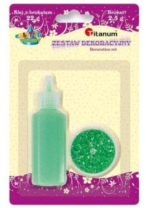 Opakowanie Klej z brokatem neonowy zielony w słoiczku