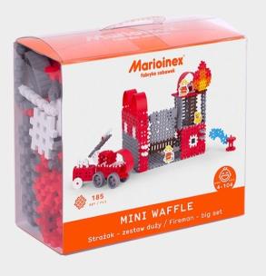 Klocki Mini Waffle Strażak duży blst. Wydawca: MARIOINEX. Multiszop.pl Opakowanie Klocki Mini Waffle Strażak duży blst