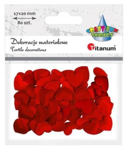 Opakowanie Materiałowe serca 20x17mm czerwone 80szt