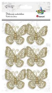 Opakowanie Motyle jutowe z koronką 48x45mm 6szt