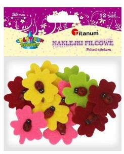 Opakowanie Naklejki filcowe 3D koniczyna mix 12 szt