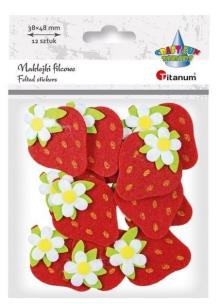 Opakowanie Naklejki filcowe 3D truskawki 38x48mm 12szt