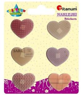 Opakowanie Naklejki foliowe serca mix rozmiar. czerwone 12szt