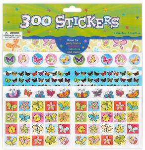 Opakowanie Naklejki papierowe 5 plansz motyle 300szt