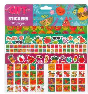 Opakowanie Naklejki papierowe 5 plansz wesołe owoce 300szt