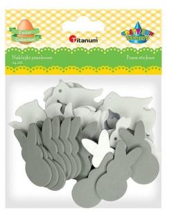 Opakowanie Naklejki piankowe Króliki szare, białe mix