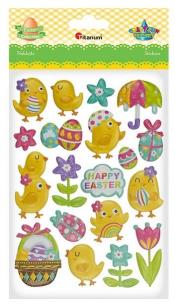 Opakowanie Naklejki wypukłe kurczaki mix wzorów 19szt