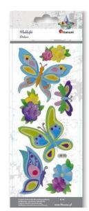 Opakowanie Naklejki wypukłe miękkie motyle, kwiaty 7szt