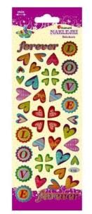 Opakowanie Naklejki wypukłe miękkie serca love 45szt