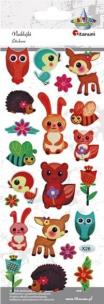 Opakowanie Naklejki wypukłe miękkie zwierzątka 21szt