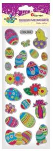 Opakowanie Naklejki wypukłe pisanki kwiaty 19szt