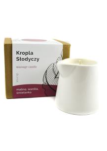 Olynk Sojowa świeca do masażu malina, wanilia, śmietanka 120 ml. Producent: Olynk. Multiszop.pl Zdjęcie produktu Olynk Sojowa świeca do masażu malina, wanilia, śmietanka 120 ml