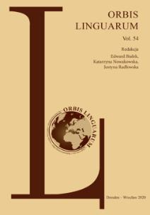 Okładka książki Orbis Linguarum, vol. 54